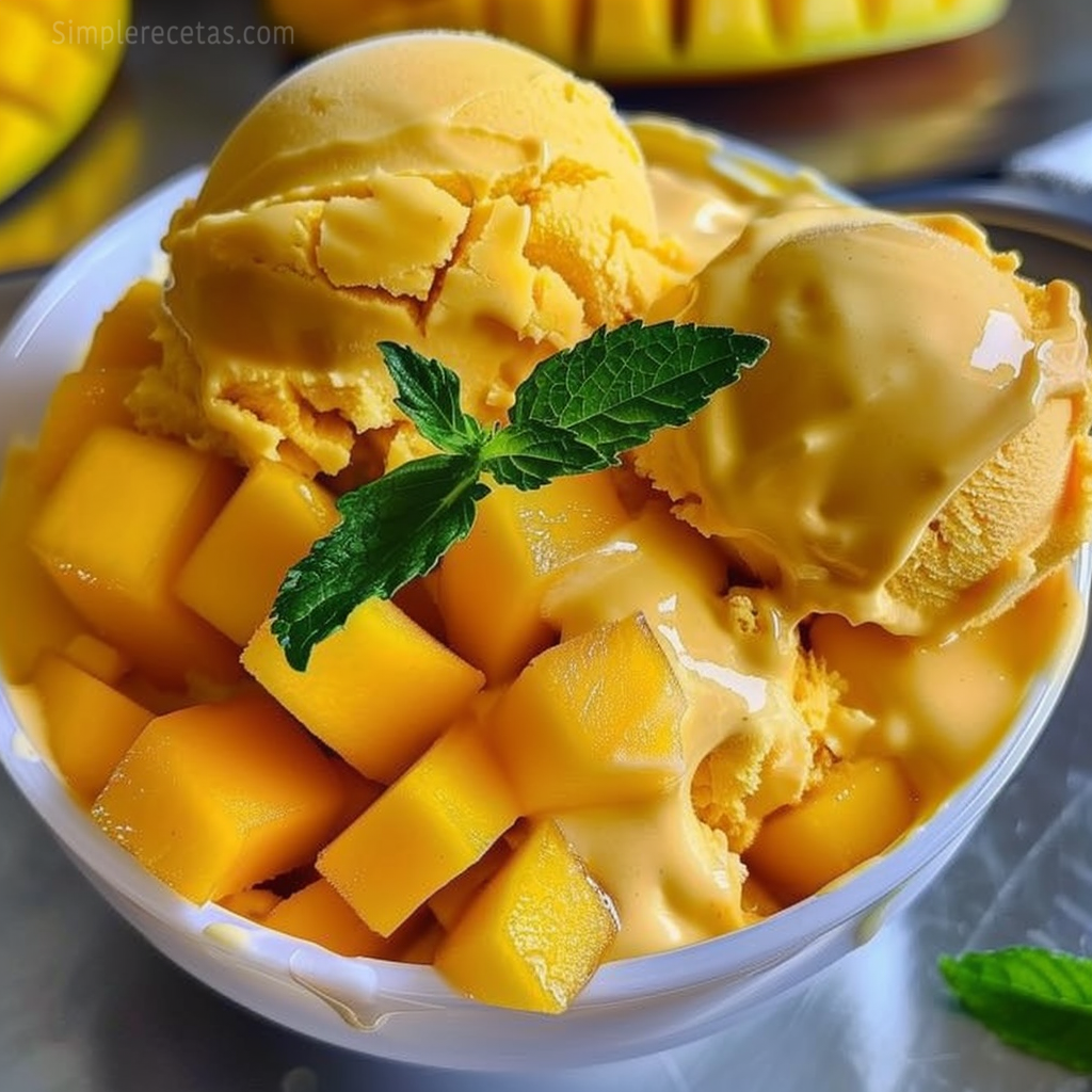 Helado de Mango y Yoghurt Casero